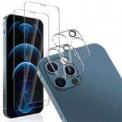 [4-PACK] 2 Kameralinsskydd i Härdat Glas & 2 Härdat glas iPhone 12 Pro