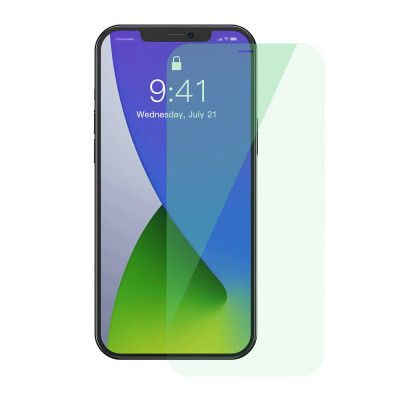 [2 PACK] Baseus 0,15 mm Härdat glas iPhone 12 & 12 Pro Grön