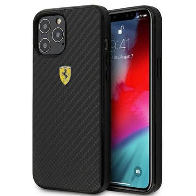 Ferrari Case iPhone 12 & 12 Pro Skal OnTrack Carbon Svart