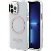 Guess iPhone 12 Pro/12 Mobilskal Magsafe Metall Outline - Rosa