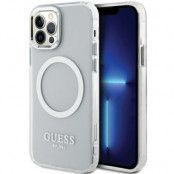 Guess iPhone 12 Pro/12 Mobilskal Magsafe Metall Outline - Silver