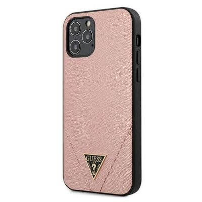 Guess iPhone 12 & 12 Pro Skal Saffiano Rosa