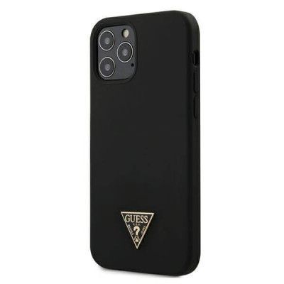 Guess iPhone 12 & 12 Pro Skal Silikon Triangle Logo Svart
