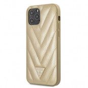 Guess iPhone 12 & 12 Pro Skal V-Quilted Collection guld