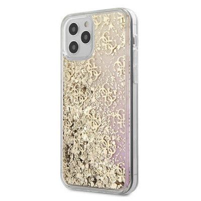 Guess Skal iPhone 12 & 12 Pro Gradient Liquid Glitter - Guld