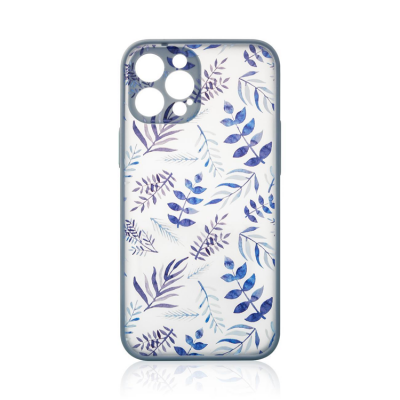 iPhone 12 Pro Skal Design Floral - Mörkblå