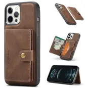 JEEHOOD Detachable Magnetic Wallet Mobilskal iPhone 12 Pro - Brun