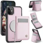 JEEHOOD J06 Läderfodral för iPhone 12 Pro/12 - Rosa