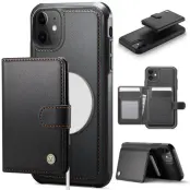 JEEHOOD J09 Fodral i läder för iPhone 12 Pro 6.1 tum - Svart