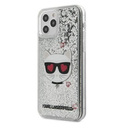 Karl Lagerfeld iPhone 12 & 12 Pro Skal Glitter Choupette Silver