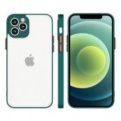 Milky Silicone Flexible Translucent Skal iPhone 12 Pro - Mörk Grön