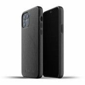 Mujjo Full Leather Case iPhone 12 & 12 Pro - Svart
