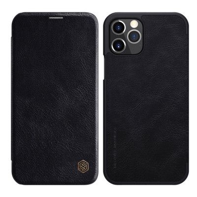 Nillkin Qin Läder Fodral iPhone 12 Pro / 12 - Svart