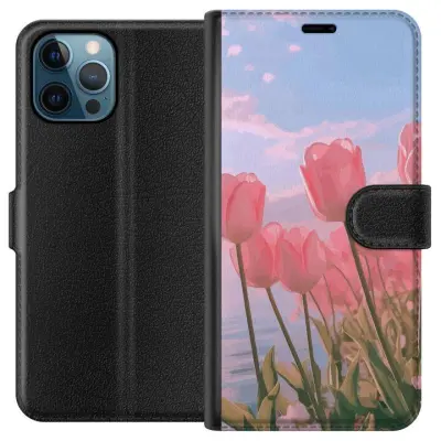 Plånboksfodral till Apple iPhone 12 Pro med Rosa Tulpaner