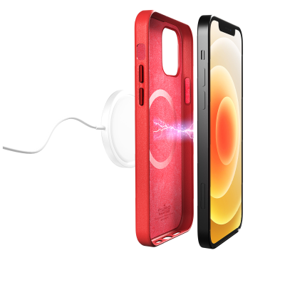 Puro Magsafe SkyMag Läder Skal iPhone 12 / 12 Pro - Röd