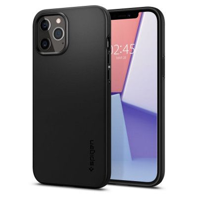 SPIGEN Thin Fit iPhone 12 & 12 Pro - Svart