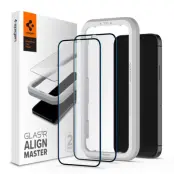 SPIGEN ALM FC 2-Pack Härdat Glas Skärmskydd iPhone 12&12 Pro - Svart