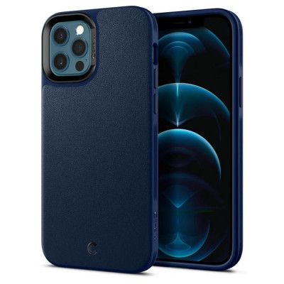 Spigen Ciel Läder Brick Skal iPhone 12/12 Pro - Navy