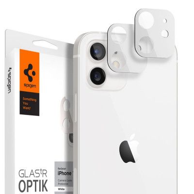 Spigen Optik.TR Linsskydd Härdat Glas iPhone 12 Pro - Vit