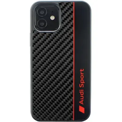 Audi  iPhone 12/12 Pro Mobilskal Carbon Fiber Stripe - Svart
