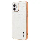 AZNS iPhone 12 Fodral Crocodile Texture PU+TPU - Vit