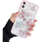 Bling Star Butterfly Skal till iPhone 12 & 12 Pro - Rosa