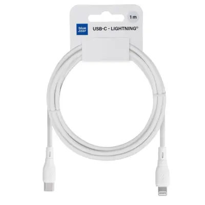 Blue Star USB-C - Lightning Kabel 1m 27W 2.4A - Vit