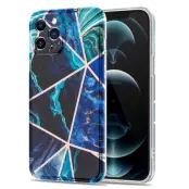 BOOM - Grid skal iPhone 12 & 12 Pro - Blå Marmor