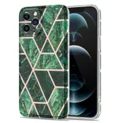 BOOM - Grid skal iPhone 12 & 12 Pro - Grön Marmor