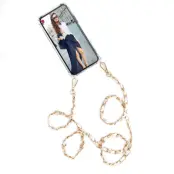 Boom iPhone 12 & 12 Pro skal med mobilhalsband- Chain White