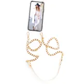 Boom iPhone 12 & 12 Pro skal med mobilhalsband- ChainStrap Beige