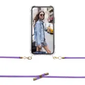 Boom iPhone 12 & 12 Pro skal med mobilhalsband- Rope Purple