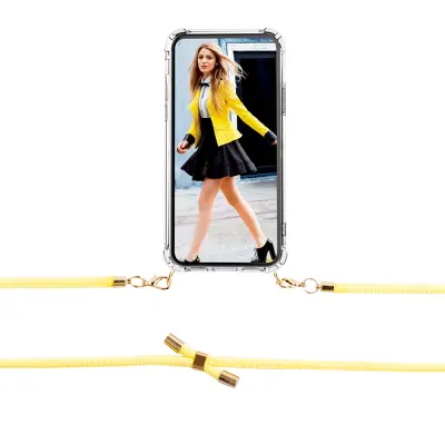 Boom iPhone 12 & 12 Pro skal med mobilhalsband- Rope Yellow