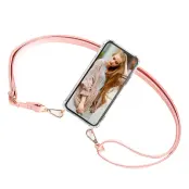 Boom iPhone 12 & 12 Pro skal med mobilhalsband- Strap Pink