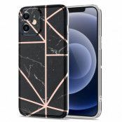 BOOM - Grid Skal iPhone 12 & 12 Pro - Svart Marmor