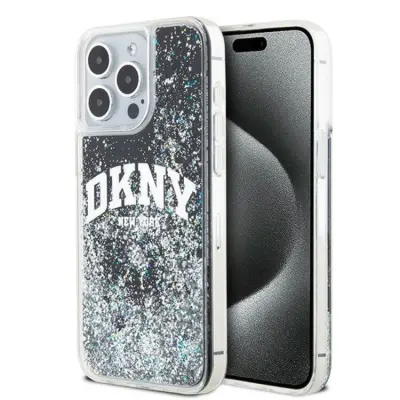 DKNY iPhone 12/12 Pro Mobilskal Liquid Glitter Big Logo - Svart
