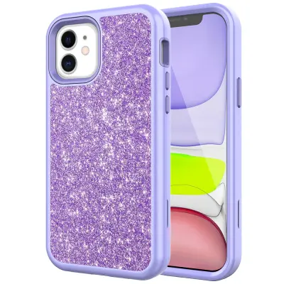 Drop-proof Gleaming Skal iPhone 12 & 12 Pro - Lila