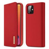 DUX DUCIS Äkta Läder Plånboksfodral iPhone 12 - Röd