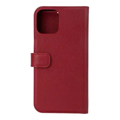 Essentials iPhone 12 & 12 Pro, Leather Wallet, Avtagbart, Red