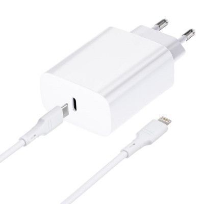 Forcell Reseladdare USB-C med Lightning Kabel 3A 20W - Vit