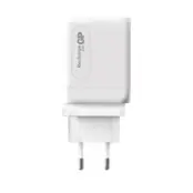 GP Väggladdare 65W GaN Inkl Reseadapter - Vit