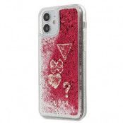 Guess Skal iPhone 12 & 12 Pro Glitter Charms - Raspberry