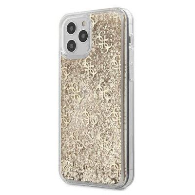 Guess Skal iPhone 12 & 12 Pro Liquid Glitter - Guld