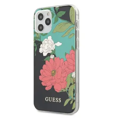 Guess Skal iPhone 12 & 12 Pro Flower Collection - Svart