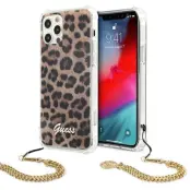 Guess Skal iPhone 12 & 12 Pro Leapord Gold Chain - Guld