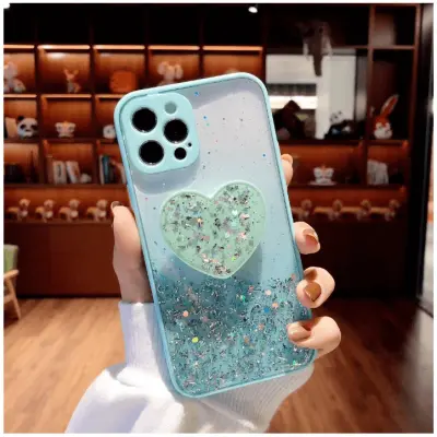 Skal med mobilhållare till iPhone 12 - Turkos