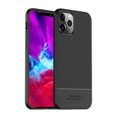 IPAKY Carbon Fiber Skal iPhone 12 - Svart