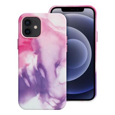 iPhone 12 Magsafe Skal Läder - Lila Splash