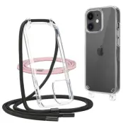 iPhone 12/12 Pro Halsbandsskal Flexair - Rope Svart/Rosa