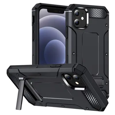 iPhone 12/12 Pro Mobilskal Kickstand Shockproof - Svart